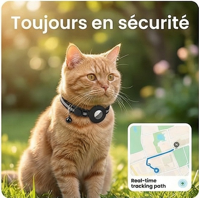 Lot de 2 Colliers pour Chat avec Porte-AirTag Détachable