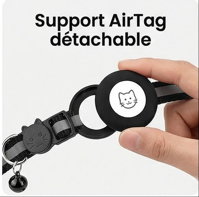 Lot de 2 Colliers pour Chat avec Porte-AirTag Détachable