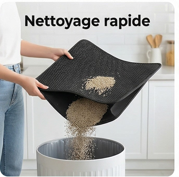 Tapis Litière Chat Imperméable Double Couche – Facile à Nettoyer