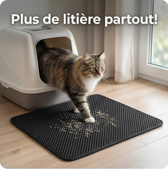 Tapis Litière Chat Imperméable Double Couche – Facile à Nettoyer